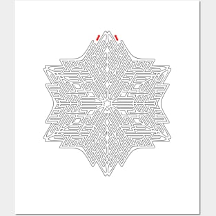 Snowflake maze Posters and Art